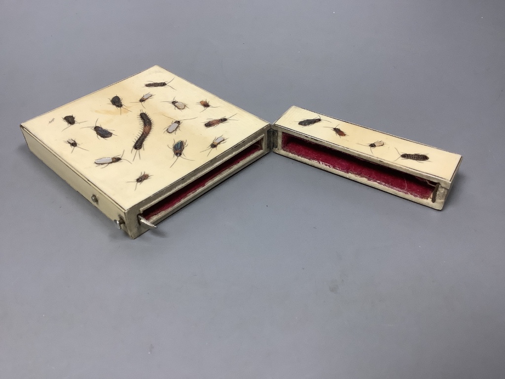 A 19th century Japanese shibayama card case, signed